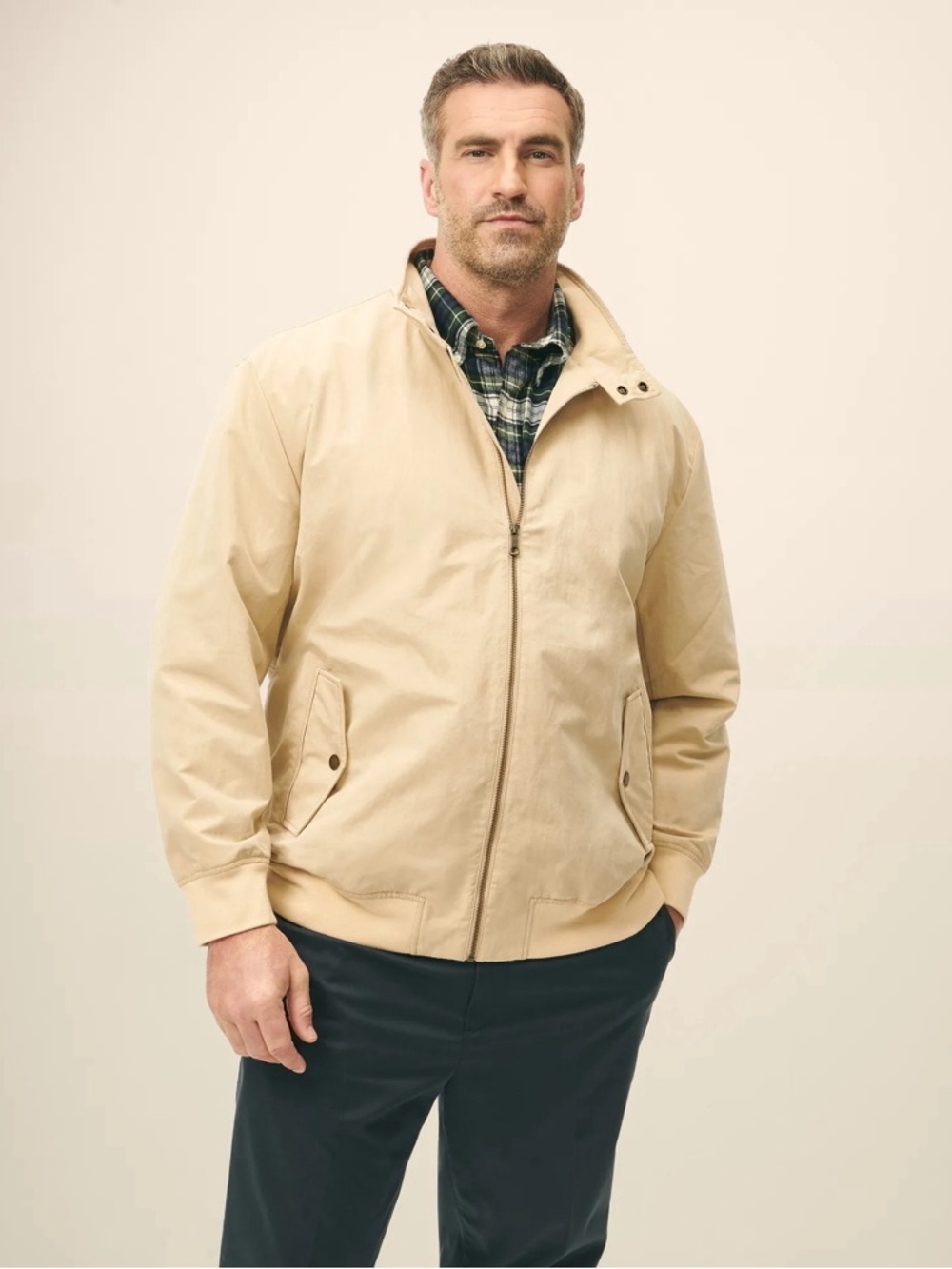 Brooks Brothers Beige Bomber Jacket